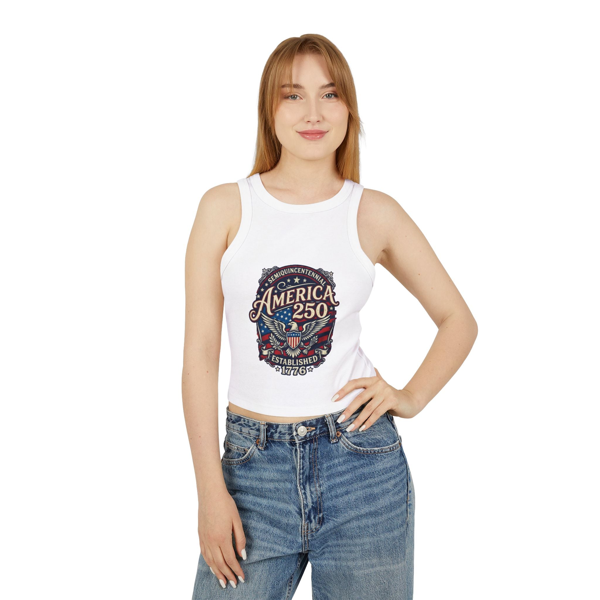 Ladies' America 250 Tank Top — Patriotic 1776 Vintage