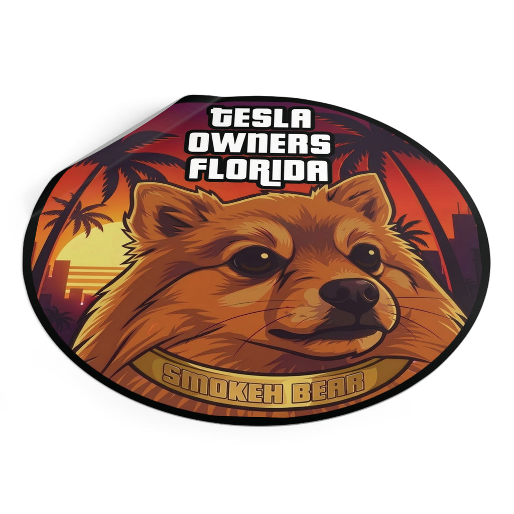 Round Vinyl Sticker — "SmokehBear"