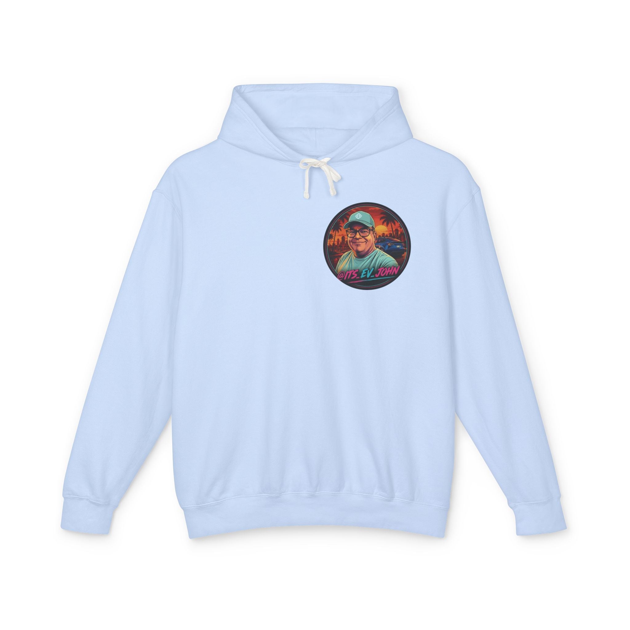 @Its_EV_John Hoodie — "Good Vibes. Full Charge."  Pullover (no pockets)