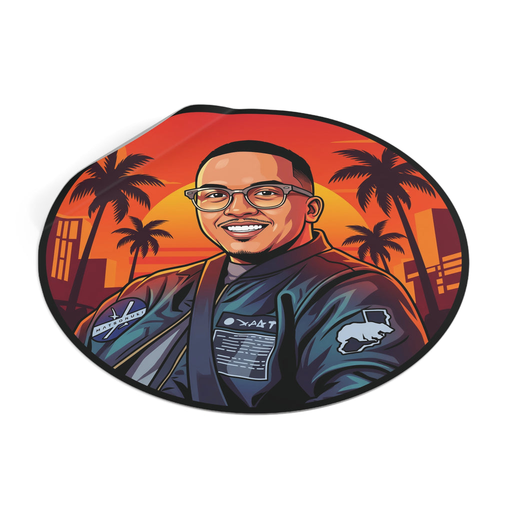 Round Vinyl Sticker — @that1evguyjay